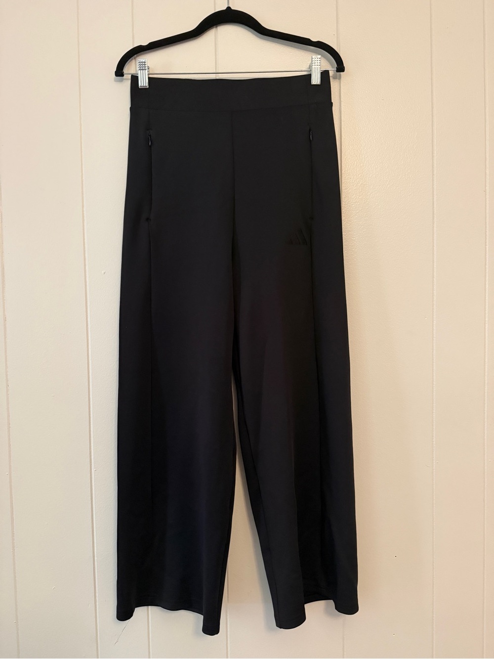adidas Black Wide-Leg Athletic Pants